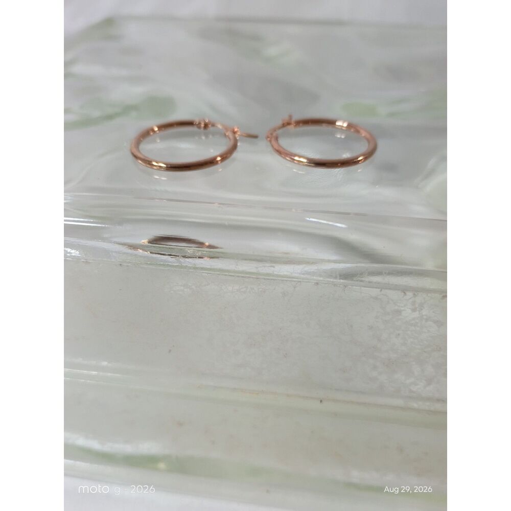 Classic Rose Gold Tone Hoop Earrings – Delicate Everyday Dainty Hoops